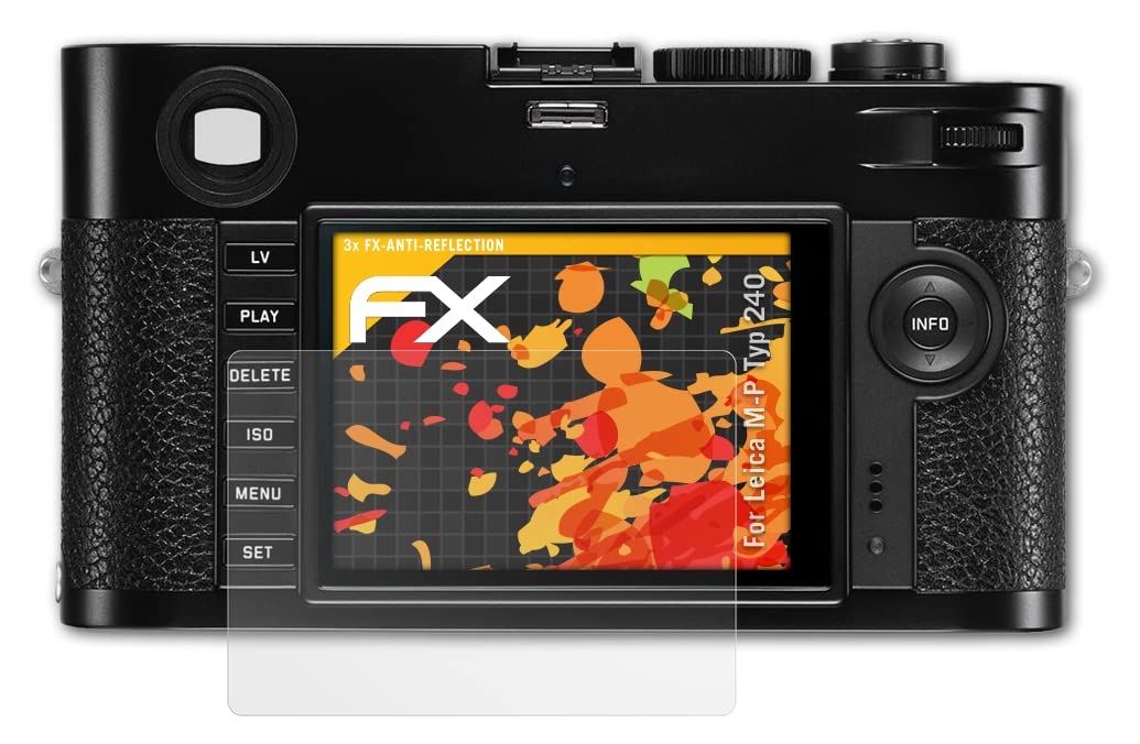 Screen Protector compatible with Leica M-P Typ 240 Screen Protection Film, anti-reflective and shock-absorbing FX Protector Film (3X)