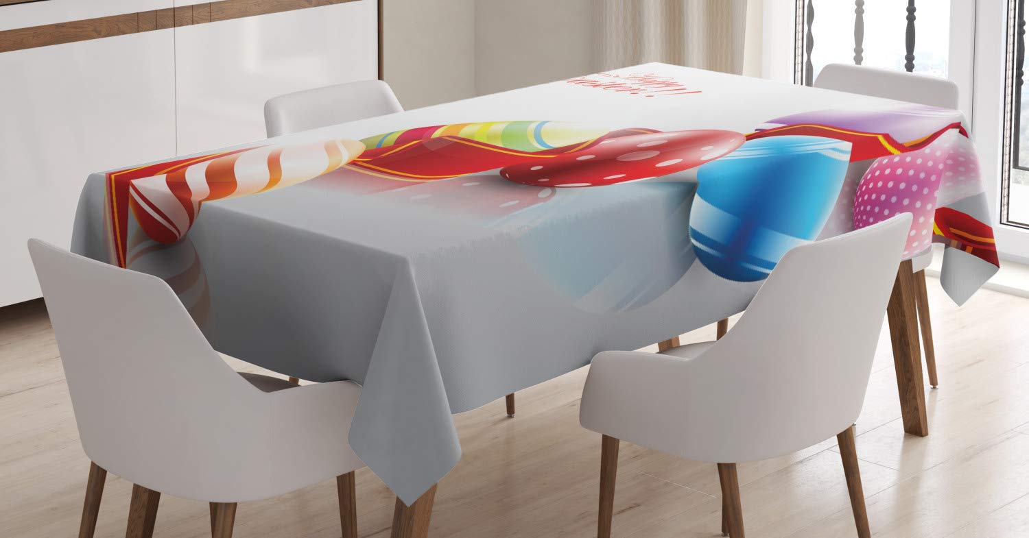 ABAKUHAUS Colorato Tovaglia, Strisce Verticali Stampa, Rettangolare per Sala da Pranzo e Cucina, 140 cm x 200 cm, Multicolore