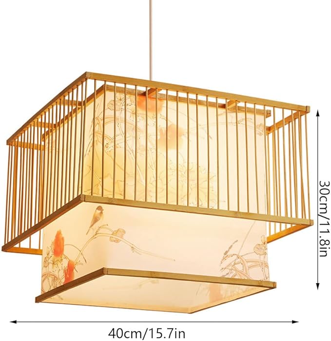 WUSFAR Zuidoost-Aziatische Bamboe Lamp Antieke Lantaarn Hanglamp Creatieve Tuin Hanglamp Moderne Restaurantkroonluchter Kroonluchters Voor Interieurdecoratie Voor Woonkamer, Eetkamer WUSFAR photo 3