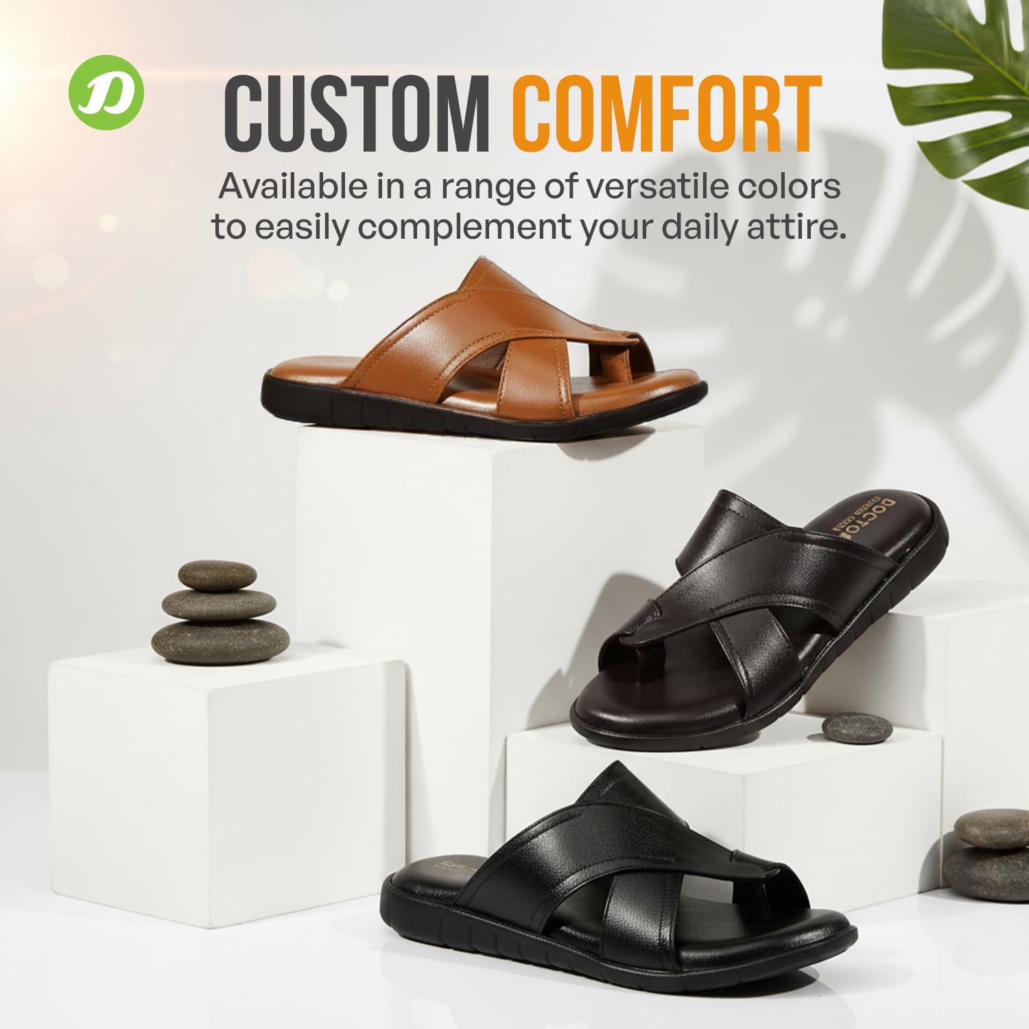 DOCTOR EXTRA SOFT Men's Memory Foam Cushion Footbed Sandals/Chappal for Adults with Adjustable Strap| Diabetic & Orthopedic|LightWeight Comfortable Stylish & Anti-Skid| Dr.Slippers & FlipFlops Gents A-02 4
