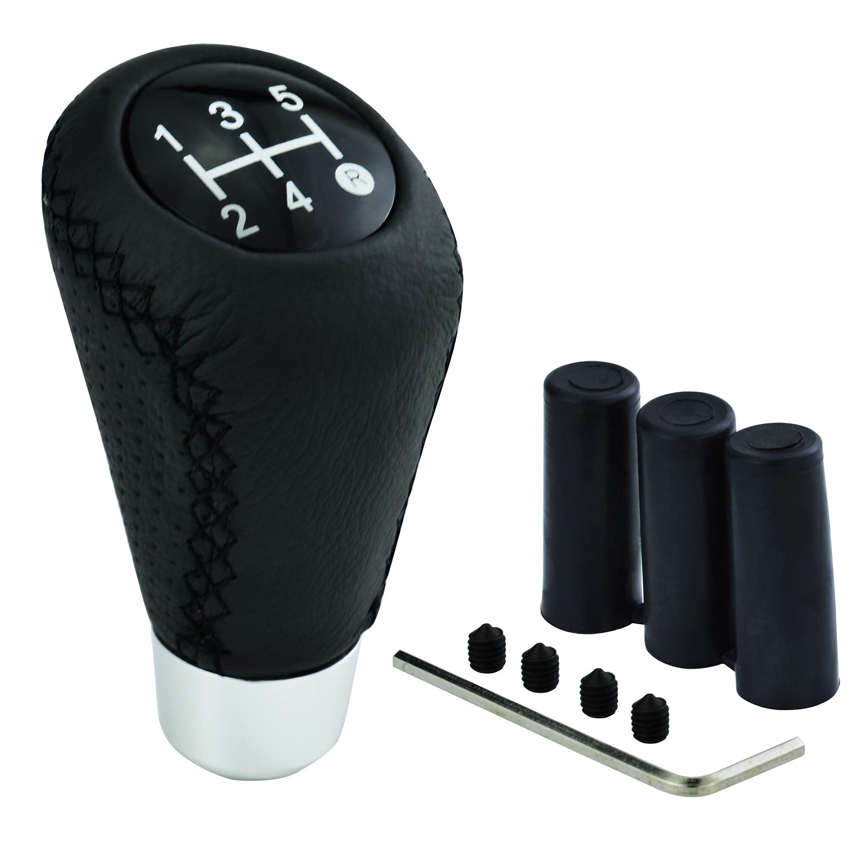 Sponsored Ad – 5 Speed Gear Knob Leather Car Shift Knob Transmission Shifter Handle for Most Manual Automatic Vehicles (Black Stitches)