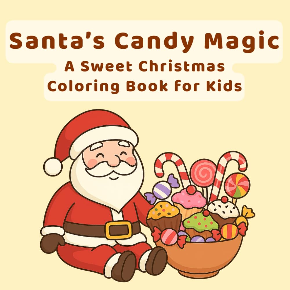 Santa’s Candy Magic: Sweet Christmas Coloring Book for Kids: Fun Gingerbread Houses, Hot Cocoa, and Santa’s Treats to Color – A Whimsical Holiday Adventure (Christmas Coloring & Activities Series)