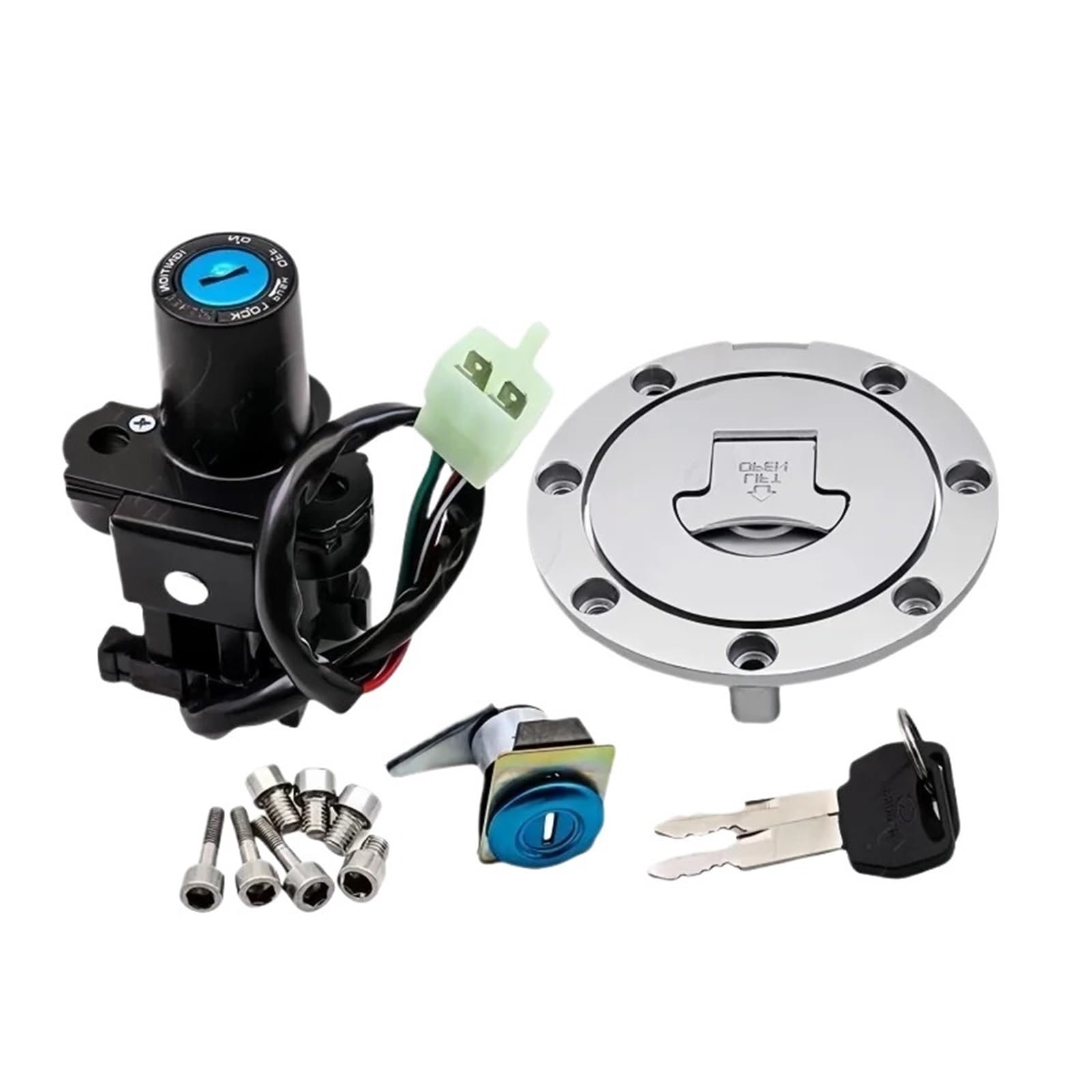 Juego De Llave Bloqueo Interruptor Encendido Y Tapa Combustible Para Compatible con Honda CB400 CB 400 1993-1998 Llave de bloqueo de asiento y tapa de combustible