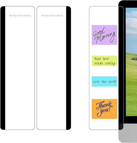 2 tableros de notas para monitor de computadora, lado transparente del monitor de computadora, tablero de notas para monitor de computadora, soporte