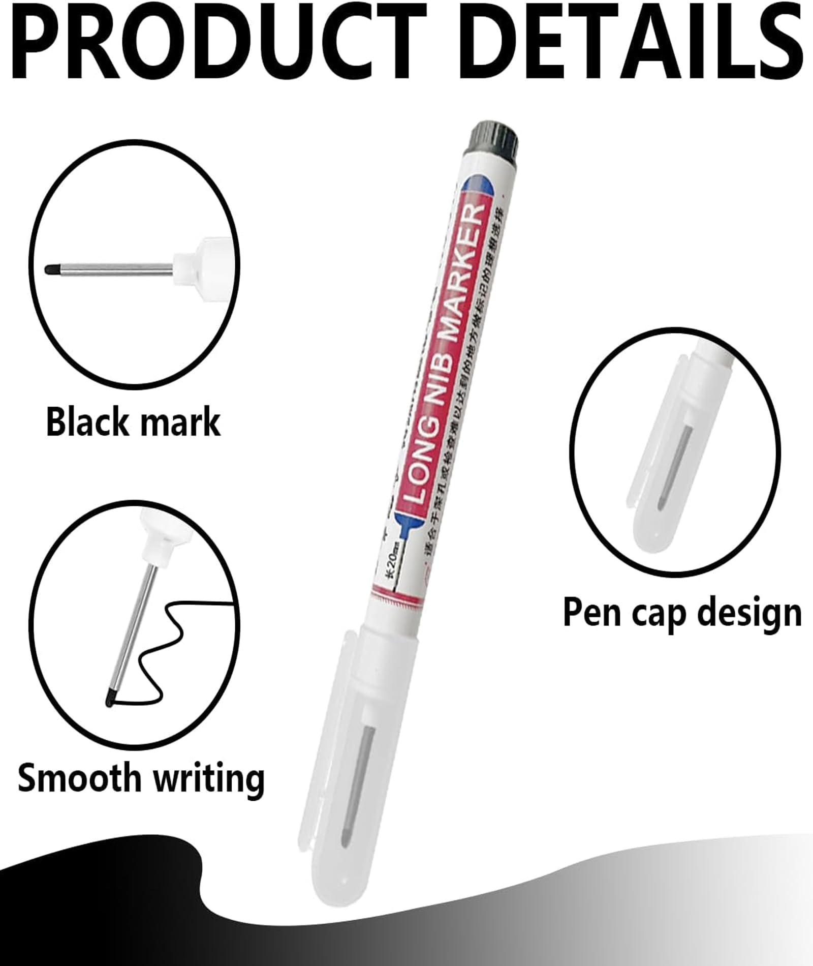 8 Pack Marker Pen Permanent Tracer Marker Pen, Carpenter Pencil and Marksman Marking Tool, Quick-Drying Waterproof Deep Hole Marker for Wood, Metal, Industrial Use, Professional Construction Tools 1