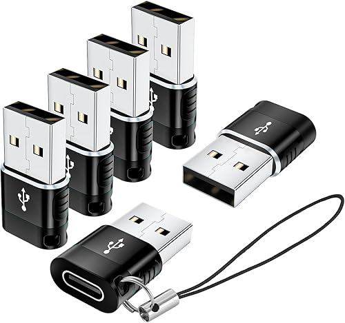 Miniatura 1 de Paquete de 6 adaptadores USB a USB C, adaptador USB A a USB C, adaptador USB C hembra a USB macho, adaptador USB a C, USB A a USB C, conector de