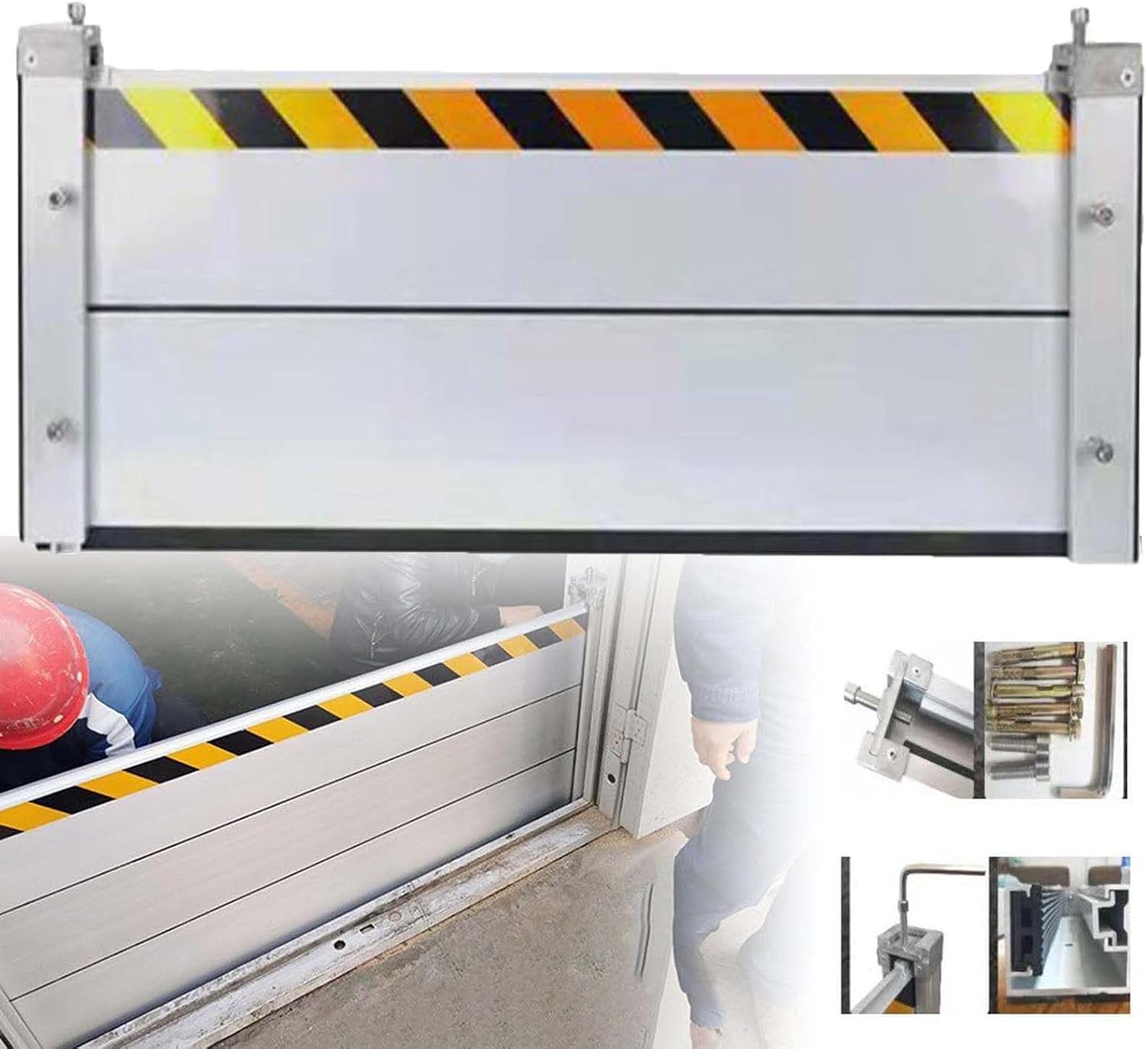 Flood Barrier,Flood Protection Barrier Water,Flood Control Flap,Flood Equipment,Aluminum Anti-Flood Wall,Flood Protection Barrier Street,Garage Doors Flood Protection Barrier,120 * 40cm