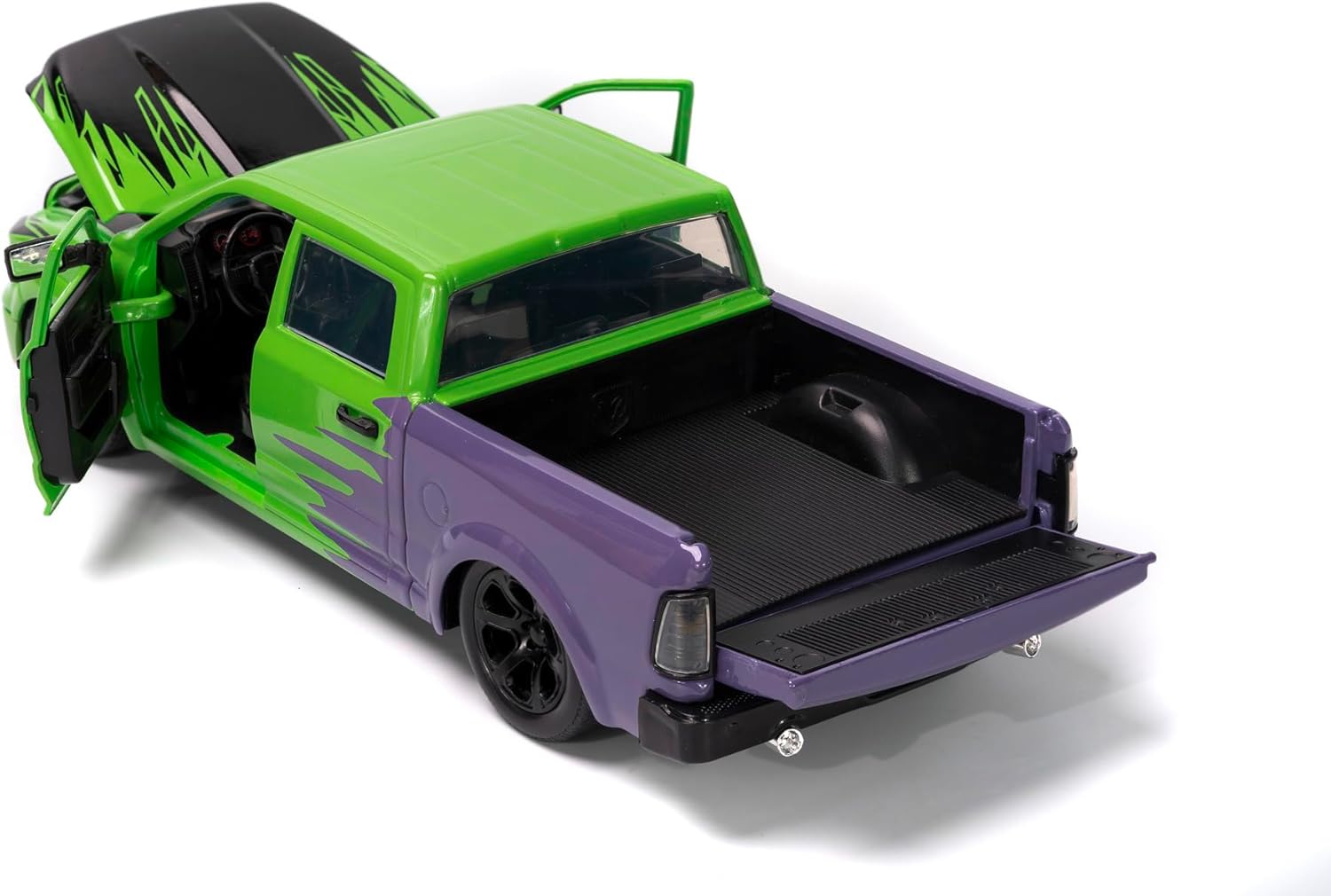 DODGE RAM 1500 PICK-UP WITH HULK FIGURE MARVEL AVENGERS 2014 GREEN PURPLE