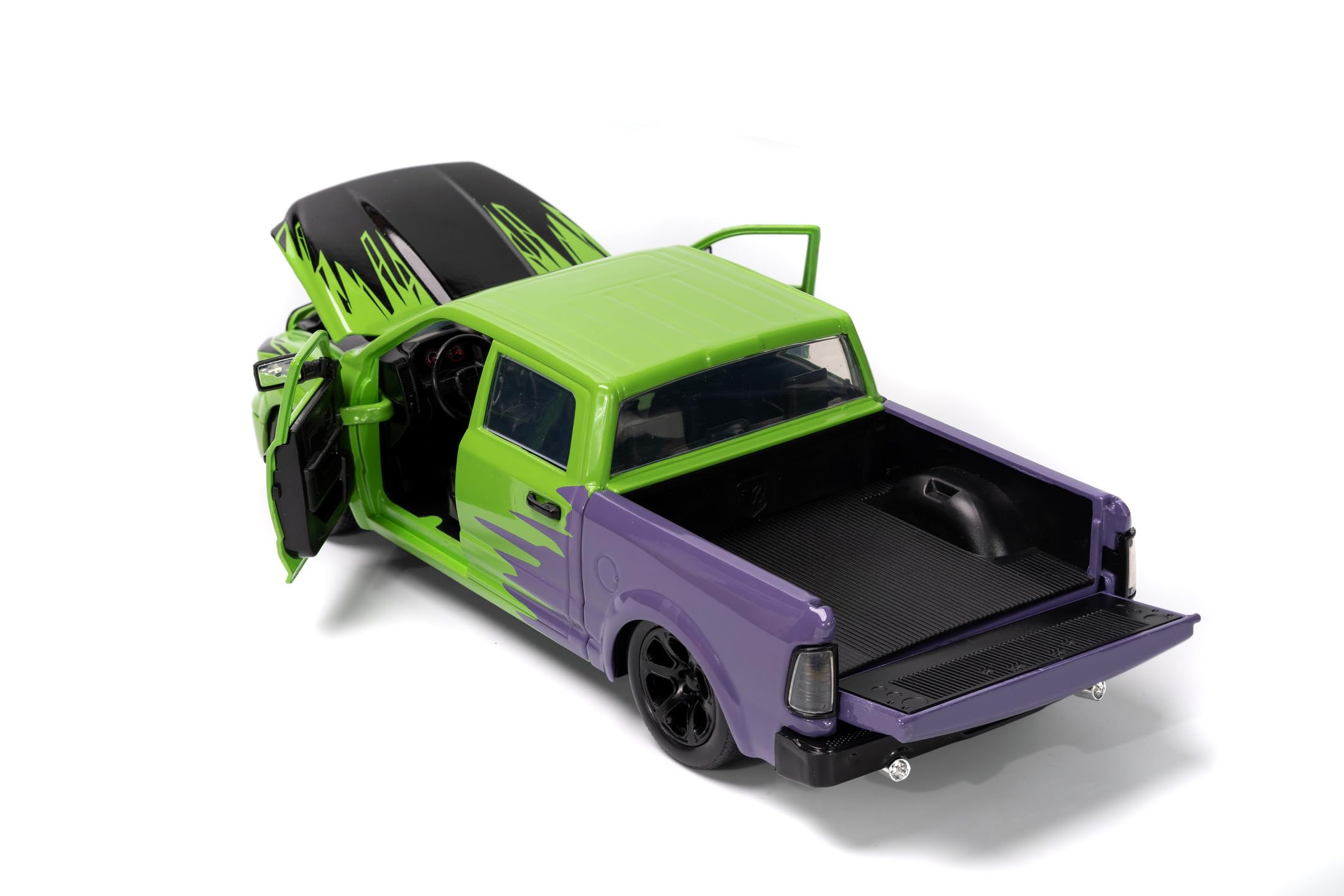 Jada Toys Marvel Hulk Figura con Modellino Auto 2014 Dodge Ram 1500 - Set da Collezione Avengers (6 cm) e Auto Giocattolo (20 cm) per Appassionati e Bambini