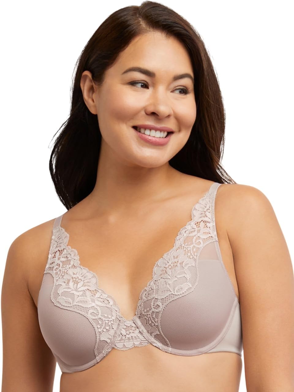 BaliWomen's Lace Underwire, One Smooth U Comfort Stretch Full-Coverage Convertible Bra