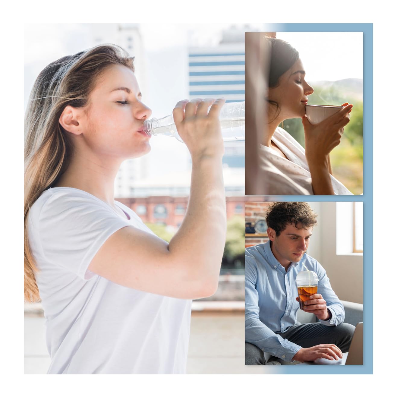 Integratore solubile, Gusto tè verde, Confezione da 12 stick da sciogliere in acqua fredda o calda. Favorisce il drenaggio dei liquidi corporei.
