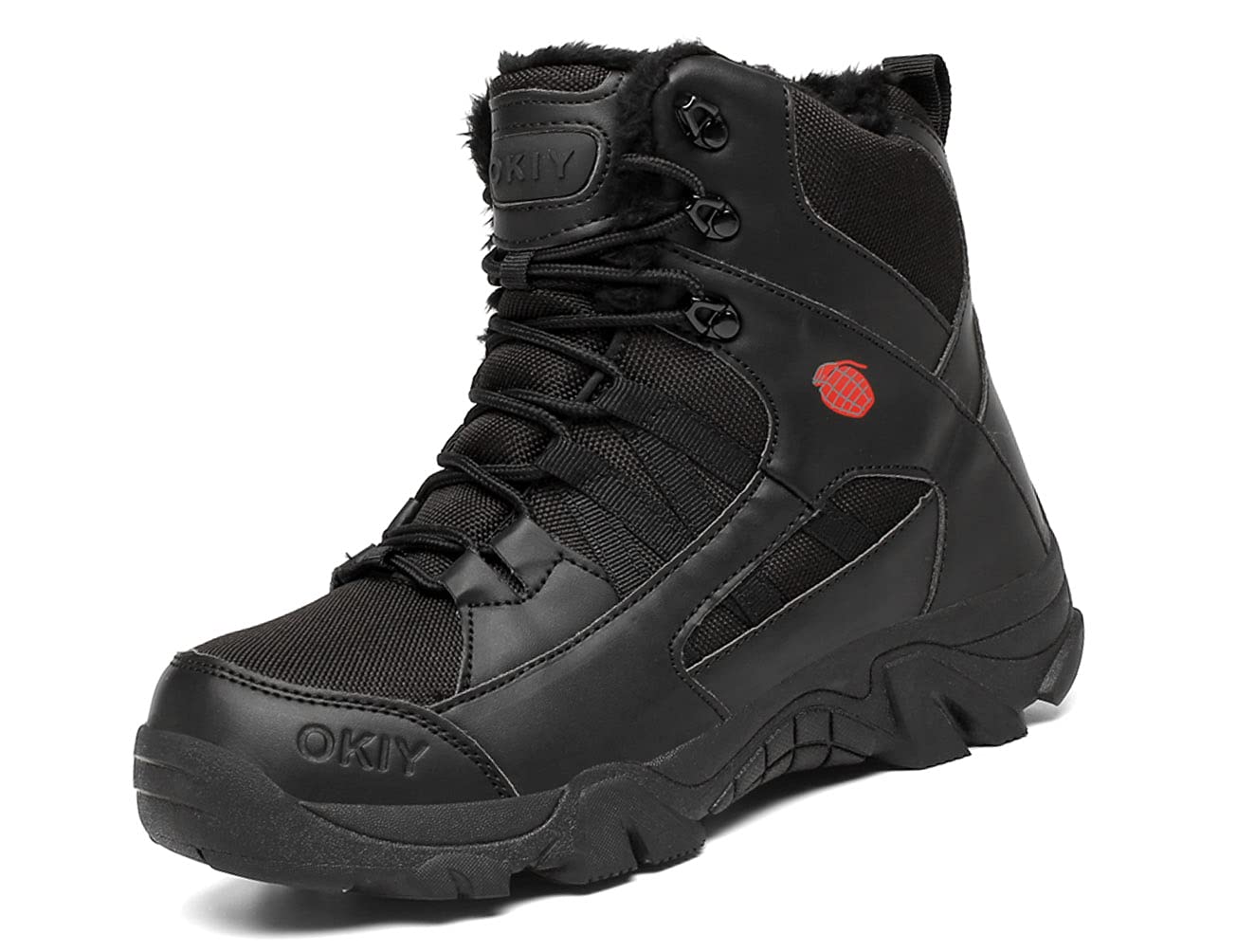 IYVW 2021 Shoes Work Utility Footwear Military Tactical Mens Army Outdoor Sports Camping Hiking Work Combat Lace Up Breathable High Top Side Zipper Desert Leather Shoe Boots