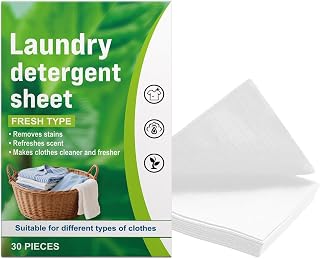 Laundry Detergent Sheets Scented 30 Counts Long-lasting Powerful Sheets | House Cleaning Supplies for Milk Sweat Oil Blood Home Shirt Bathroom Household Daily Nursery Travel Offices