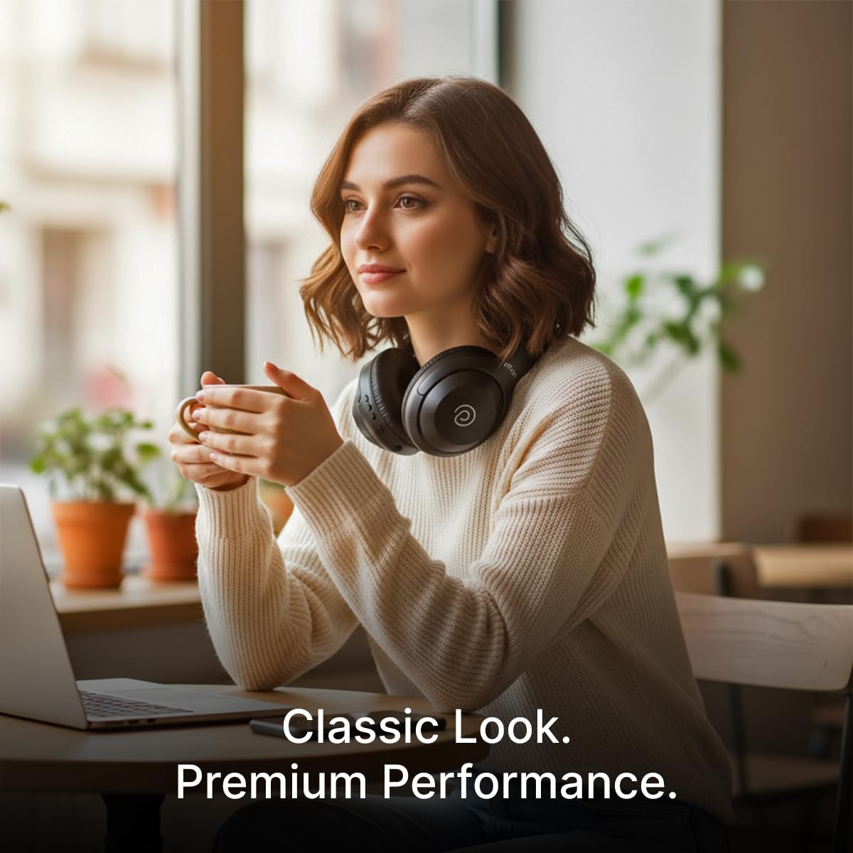 pTron Studio Classic w/ 75Hrs Playtime, Wireless Over Ear Headphones w/HD Mic, Dual Device Pairing, TruTalk AI-ENC Calls, Low-Latency Game & Music, Deep Bass, BT5.4 & Type-C Charging (Black) — Amazon image 8