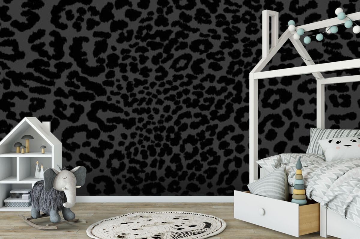 3D Wallpaper Minimalist black style leopard seamless pattern animal print Self Adhesive Bedroom Living Room Dormitory Decor Wall Mural Stick And Peel Background Wall Ceiling Wardrobe Sticker
