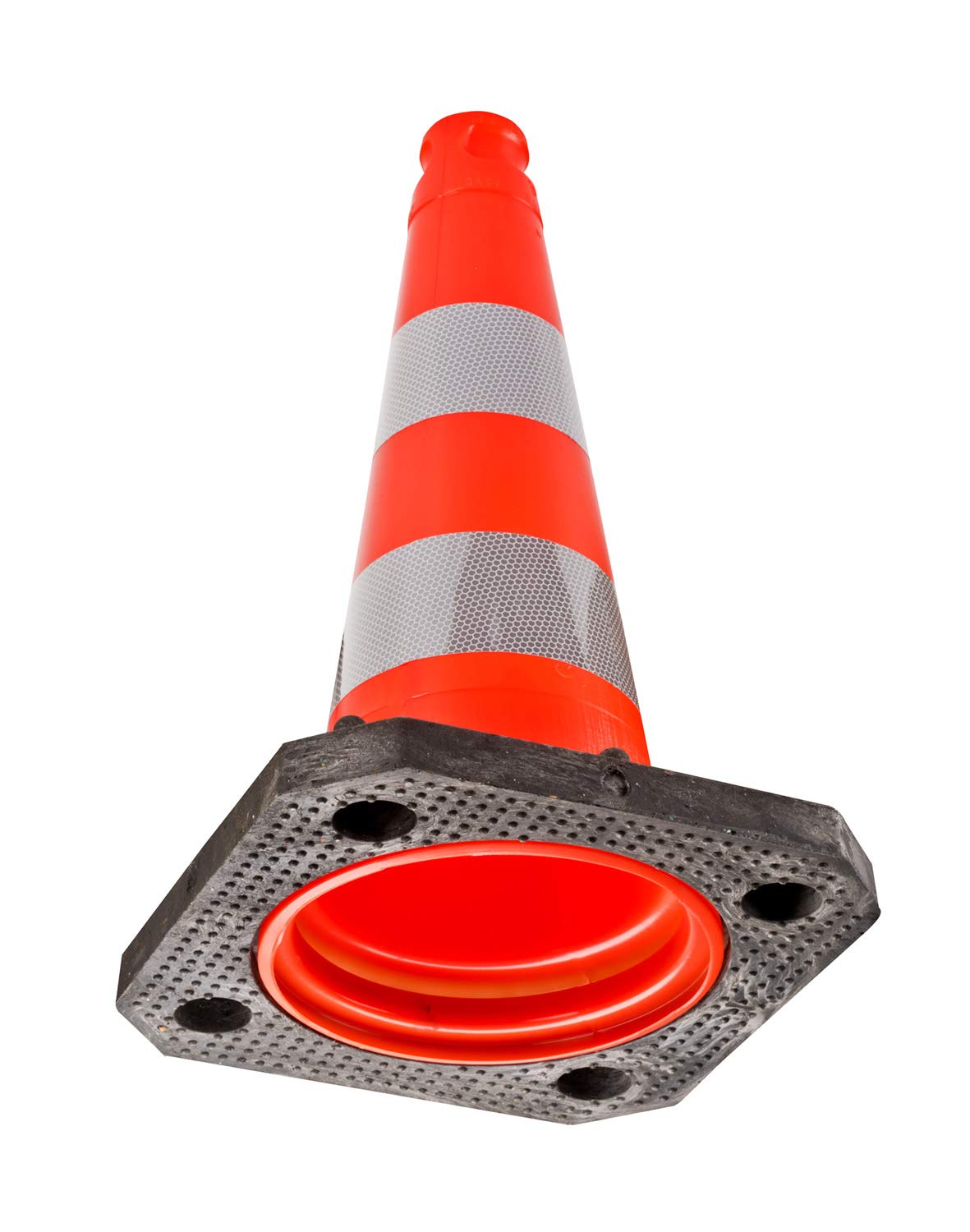 UvV® Leitkegel reflektierend 50 cm Pylone rot-orange 2,5 kg + Hochreflex RA2/C Folienringe Verkehrskegel (1 x 50 cm Standard)