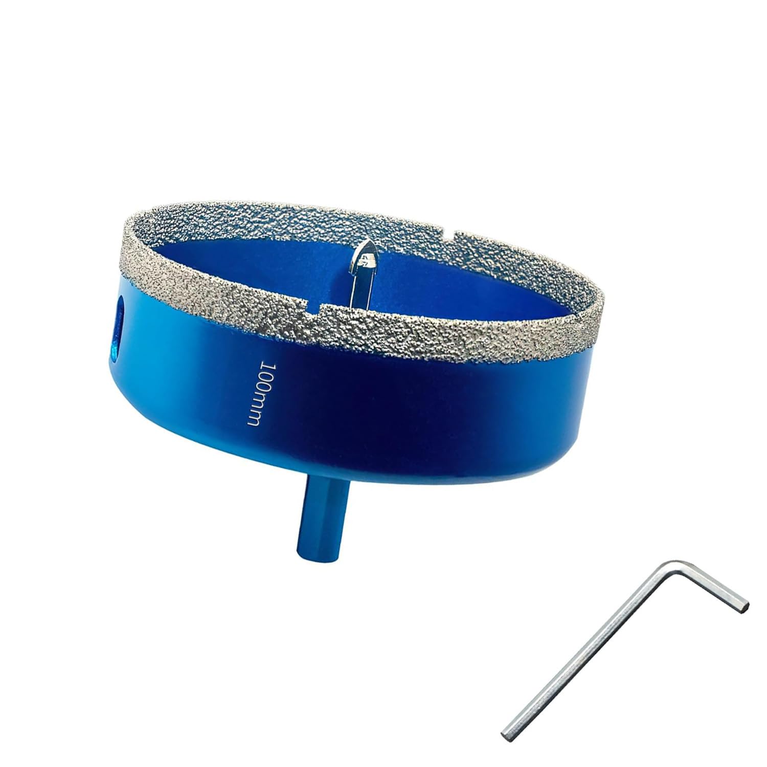 100MM Diamond Hole Saw with Pilot Center Drill Bit,Glass Hole Saw Core Drill Bit with Diamond Surface Coating,Vacuum Brazed Diamond Core Hole Cutter for Tile,Porcelain,Glass