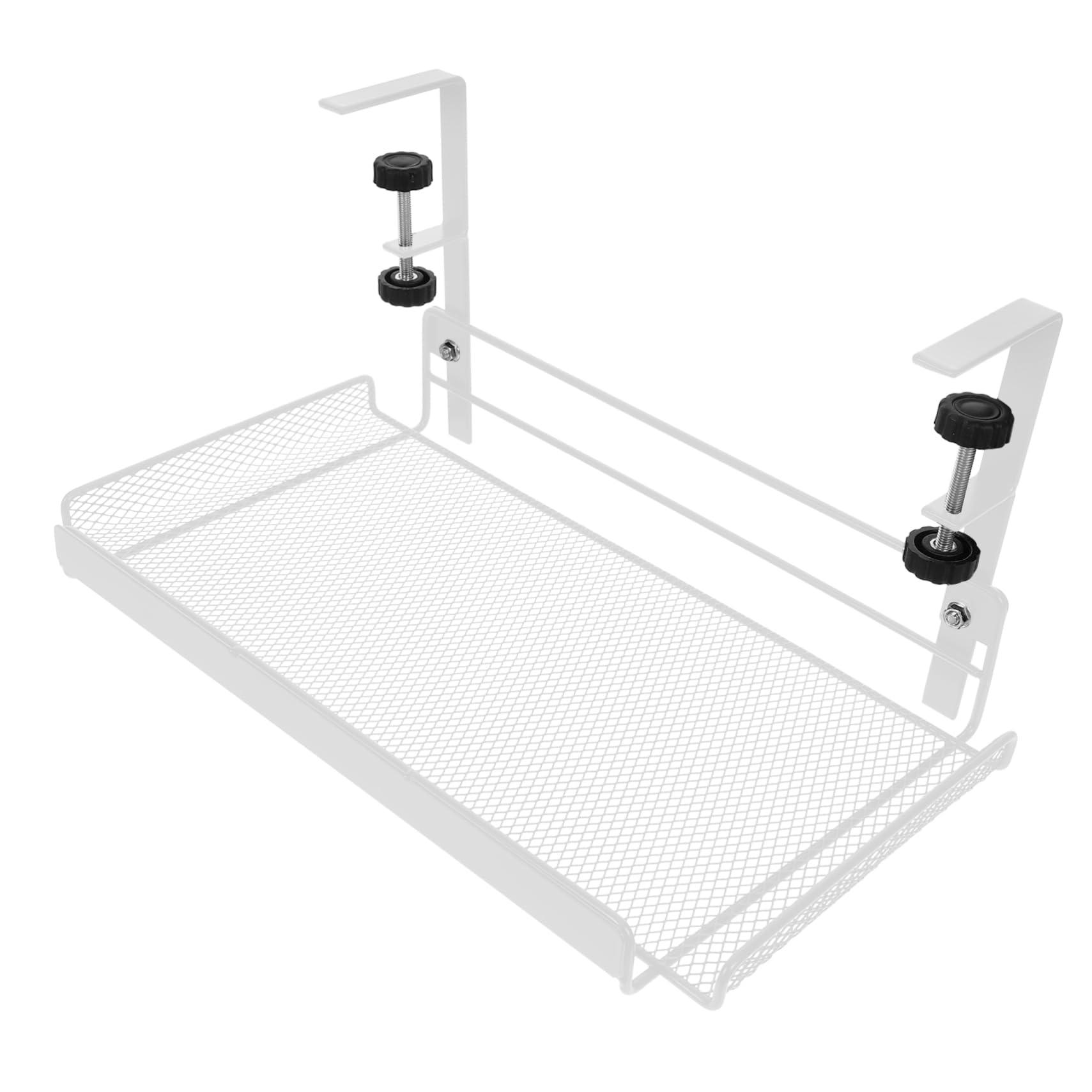Homoyoyo Organizador Debajo del Escritorio de Hierro Blanco Diseño Ajustable, Cesta Práctica para Almacenamiento Rápido en Dormitorio y Oficina Estilo Aleatorio