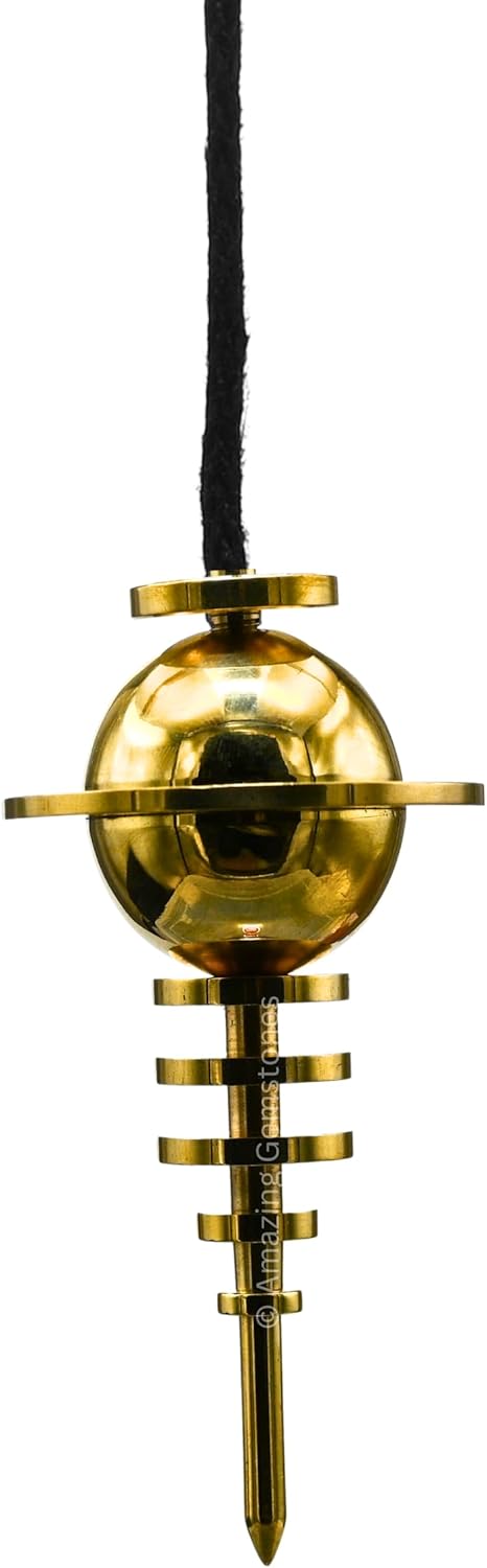Amazing Gemstone Healing Metal Pendulums for Divination, Extra Large Gold Chakra Stabilizer Copper Pendulum High Energy Pendulo de Bronce Pendulos de Mesa MP112