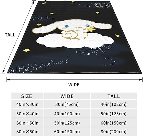 Miniatura 5 de Manta Kawaii de dibujos animados, manta de franela suave y cómoda, manta de cama para sofá, manta de sherpa ligera para niños y adultos, manta de