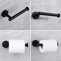 Vista 3 de Kit de accesorios de baño negro mate, juego de accesorios de baño de 3 piezas, acero inoxidable SUS 304 montado en la pared, incluye soporte
