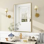 BEAUTYPEAK Black Bathroom Wall Mirror - 26" x 38" Rectangular Mirror with Metal Frame, Hangs Horizontal or Vertical for Living Room Bedroom Bathroom Entryway