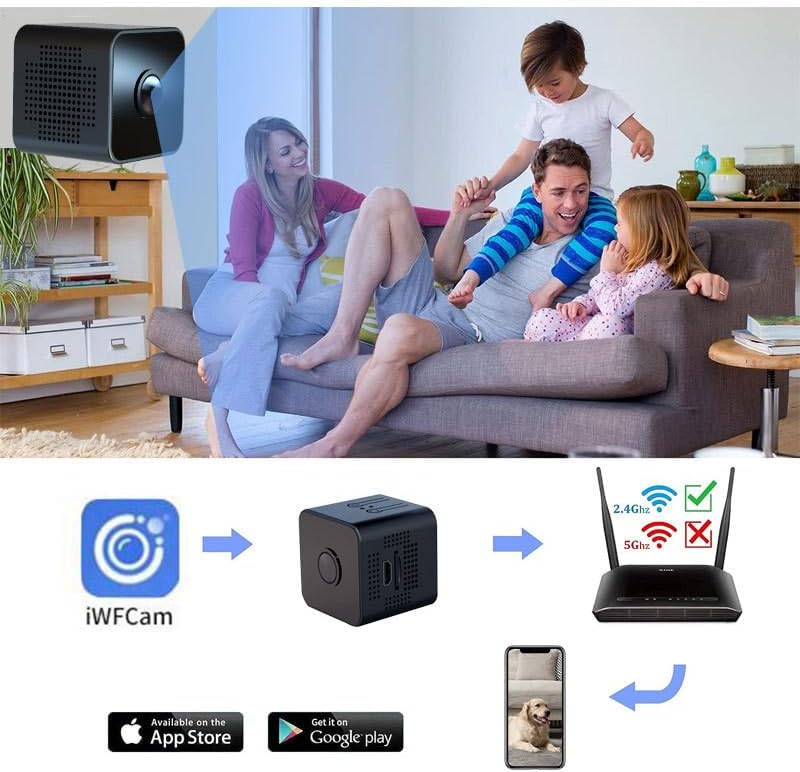 Miniatura 6 de Cámara oculta para el hogar Mini espía WiFi Monitor remoto seguridad niñera Cam con visión nocturna, detección de movimiento, vigilancia interior