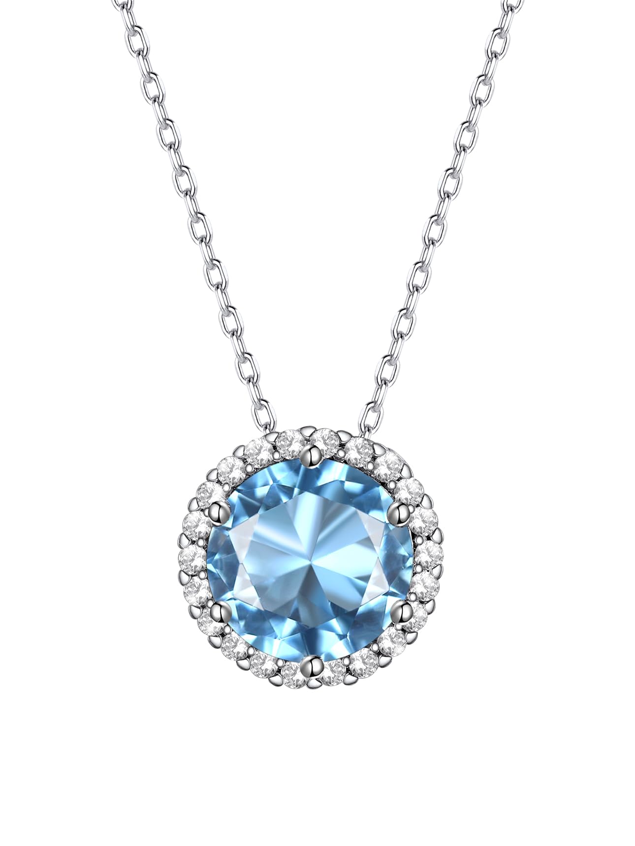 Bestyle Sparkling 925 Sterling Silver Birthstone Necklace