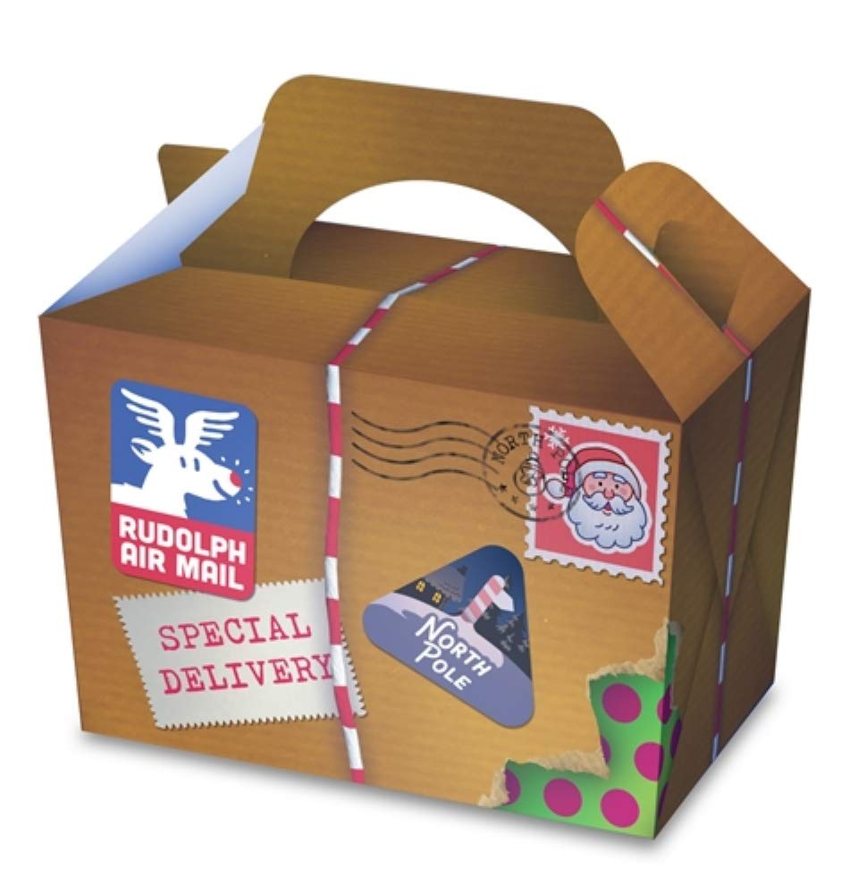 Playwrite 10 x Special Delivery Christmas Treat Boxes Present Boxes DIY Party Favor Gift Boxes for Xmas Cupcake Sweets Kids Party Favor Bag