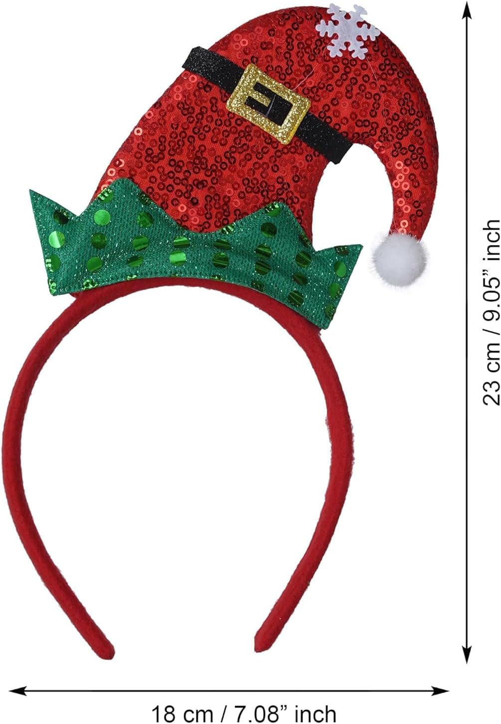 MTRXX Festive Red & Green Santa Claus Headband with Crown Design – Christmas Party Hair Accessory