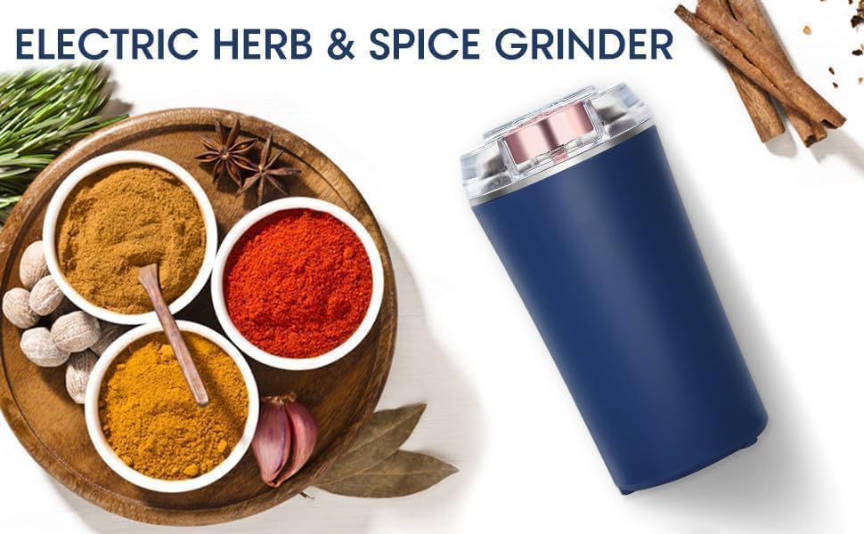 Image of Mini Mixer Grinder Portable Small Coffee Grinder Mini Mixer Grinder Small Size Portable Grinder Stainless Steel Silver