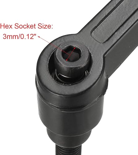 Miniatura 10 de uxcell M8 x 0.630 in Mango de palanca de sujeción ajustable Rosca Botón de trinquete macho roscado Perillas roscadas Manijas de tornillo giratorio