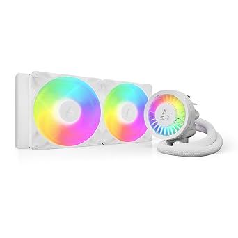 ARCTIC Liquid Freezer III Pro 280 A-RGB White - AIO CPU Cooler, 2 x 140 mm Water Cooling, 38 mm Radiator, PWM Pump, VRM Fan, AMD AM5/AM4, Intel LGA1851/1700 Contact Frame - White
