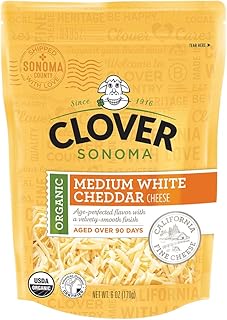 Clover Sonoma Organic Medium White Cheddar Shred 6oz, 6 oz
