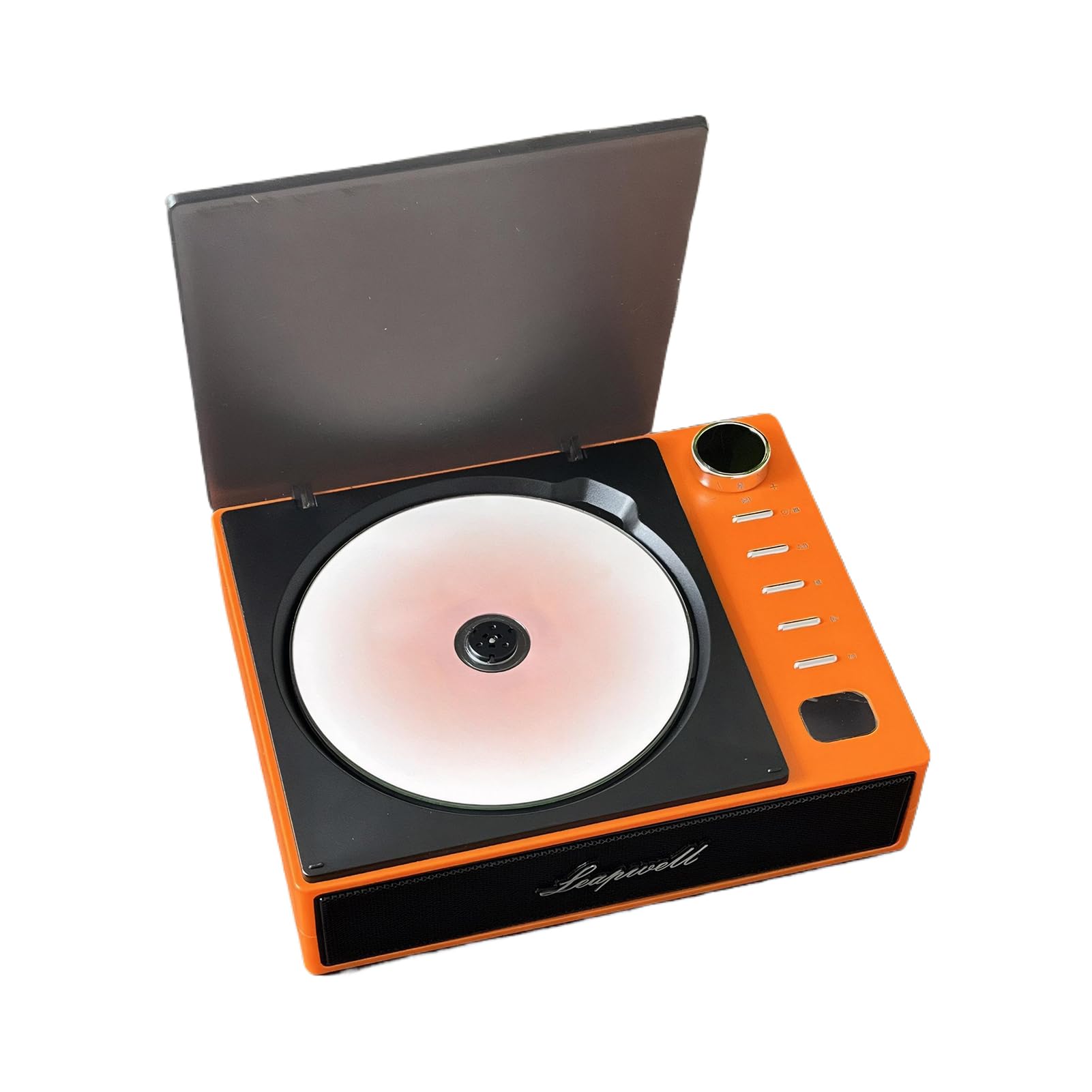 Lecteur CD avec Haut-parleurs Hi-FI Portable et Petit Lecteur baladeur CD ABS comme Vieux, Orange