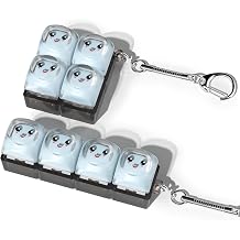 2 Pcs Keyboard Fidget Toy. Stress Relief Clicker Fidget Keyboard, Boost Focus and Calm Anxiety for Library Office HOMBlack Base+Light Blue Cap