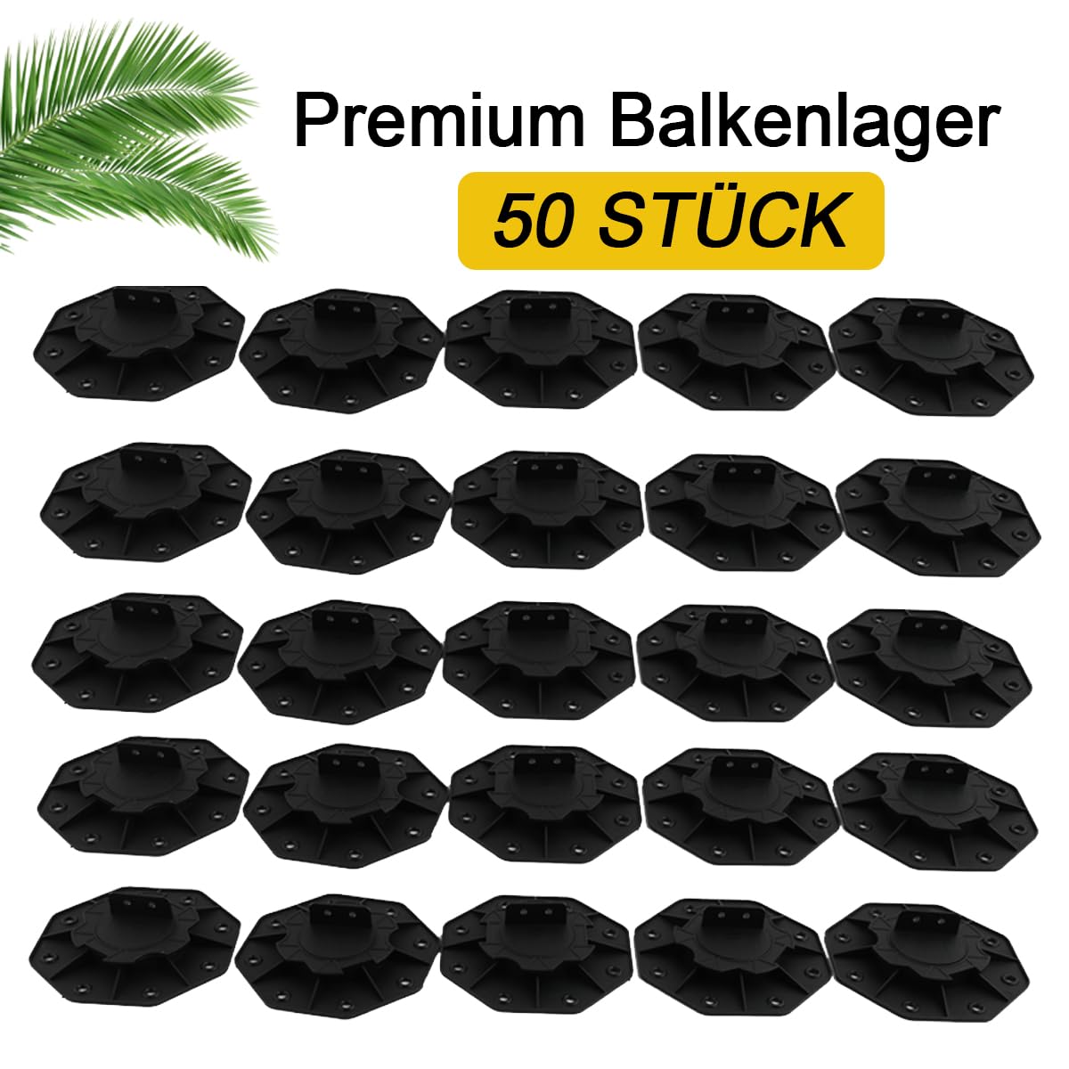 50 Pcs Stelzlager höhenverstellbar, Stellfüße-Terrassenlager, Plattenlager Balkenlager für Platten Terrassendielen-Unterkonstruktion - WPC Holz Kunststoff Terrassen Terrassenplatten (18-30mm)