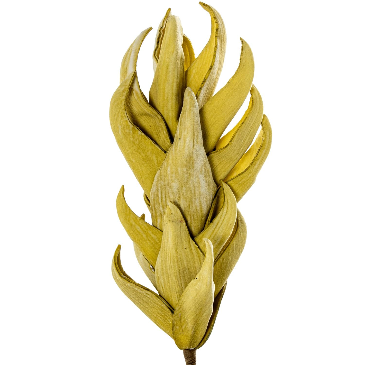 Branches de feuilles artificielles jaunes DRW en mousse EVA 65 cm (lot de 6)