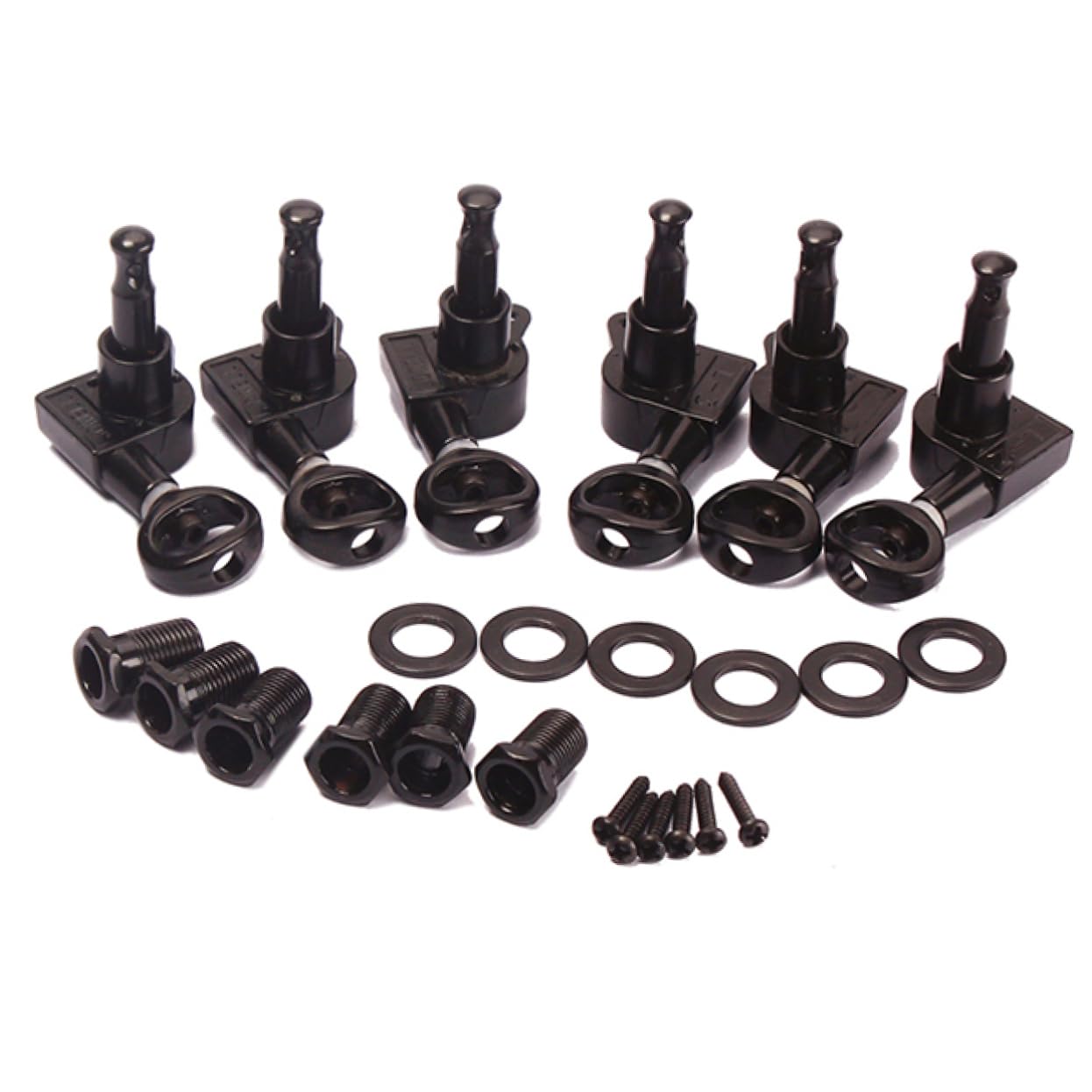 Yardwe Guitar Tuning Pegs Tuners Machine Heads Black for Electric Guitar Style Precision String Tuning Peg Piercing