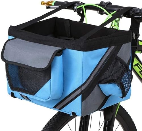 Vilom 「保冷&通気メッシュ設計! 自転車通勤/アウトドアに最適な快適ショルダーバッグ 36cm 前面大ポケット 軽量コンパクト 保冷対応 反射ストライプ対応 (ブルー)