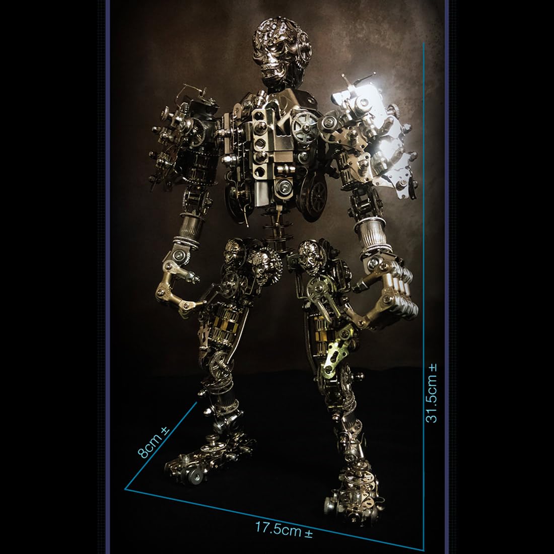 3D Metall Puzzle für Erwachsene, Futuristisches Mech-Skelett Modellbausatz mit Bewegliche Gelenke, DIY Kreativ und trendig Puzzle Modell für Desktop Ornaments & Geschenke (1250 Teile)