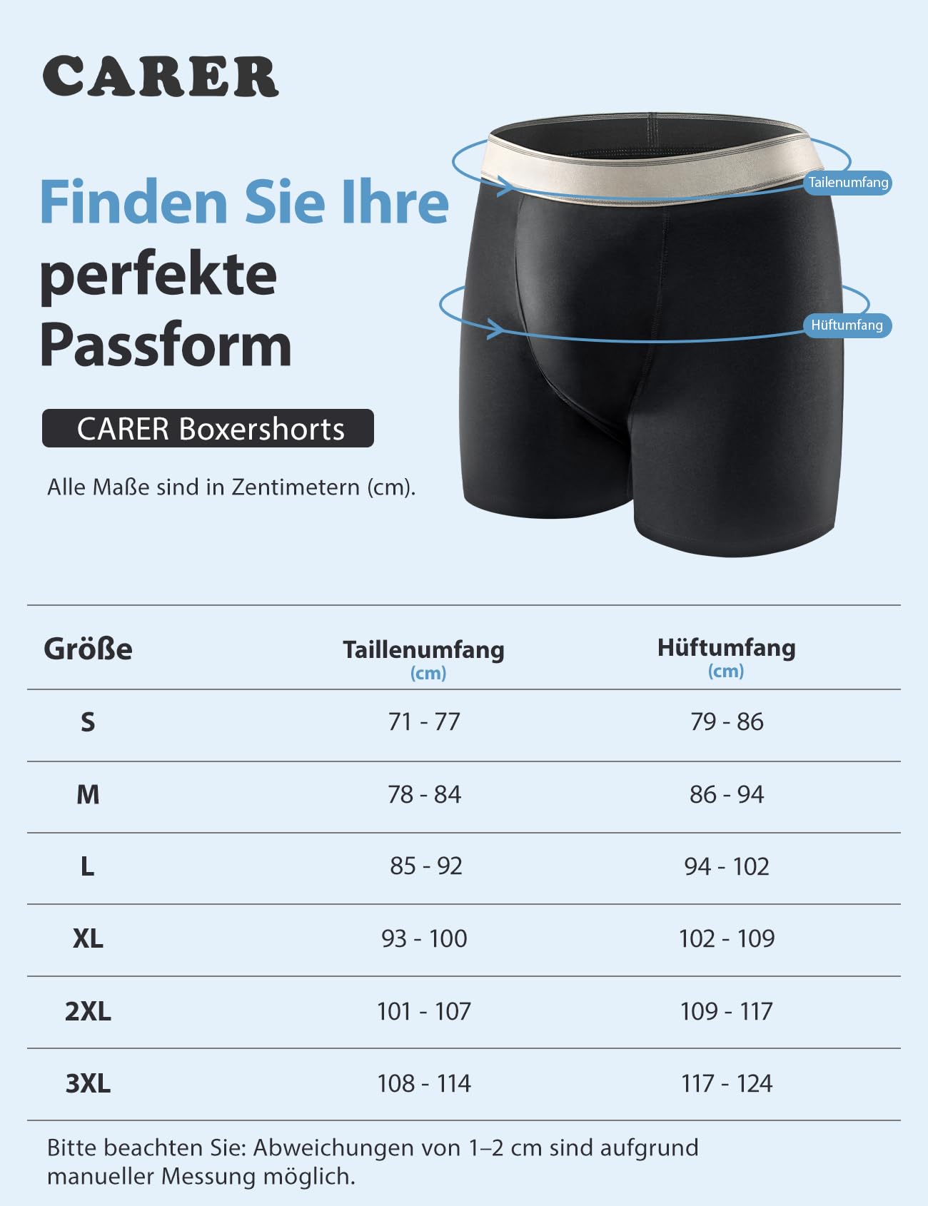 Carer 3er-Pack Baumwoll-Inkontinenz Pants für Männer, 150ml Saugfähigkeit Waschbare Wiederverwendbare Auslaufsichere Boxershorts Atmungsaktiv, Schwarz Größe XL