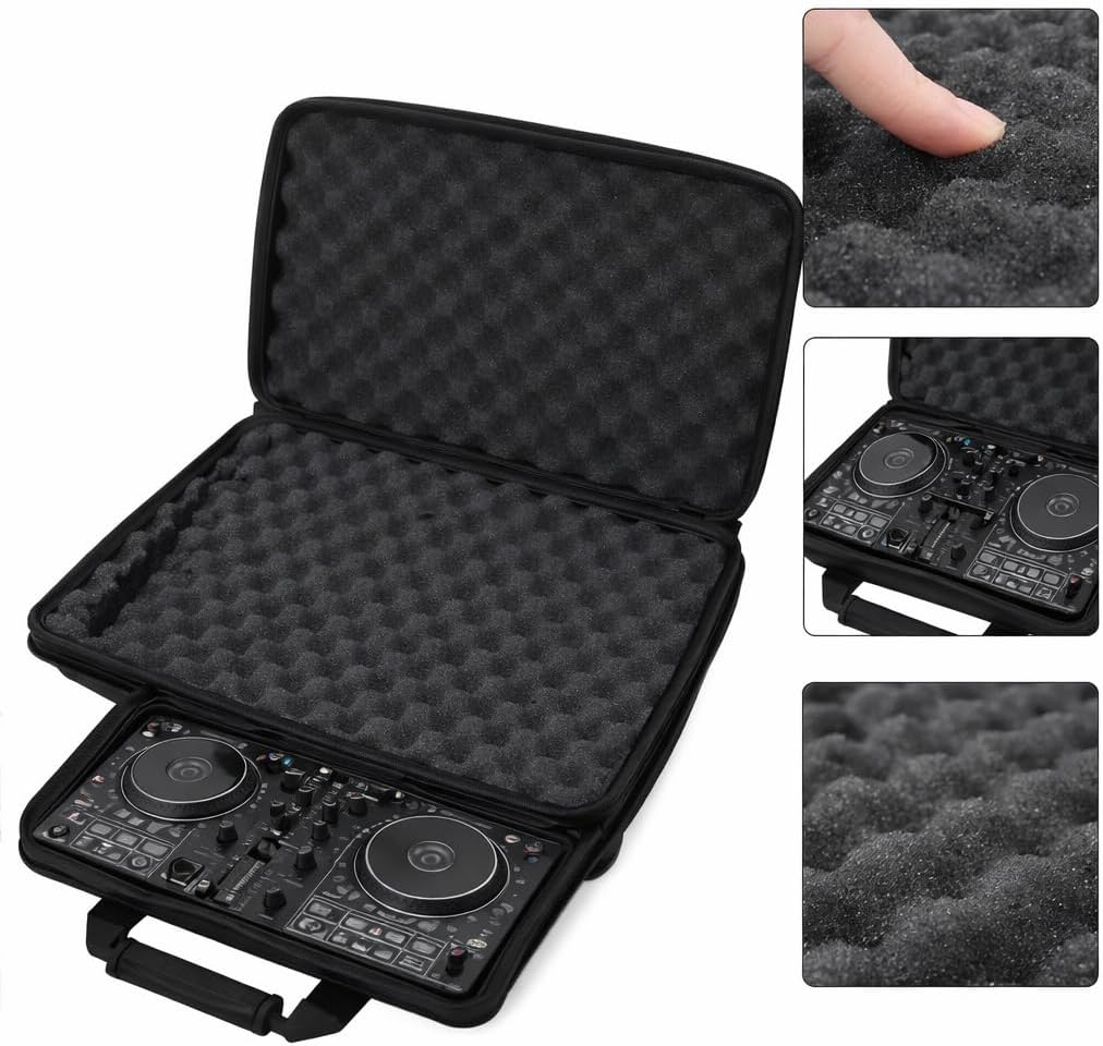 DJ Controller Hard Case, DJ Controller Storage Bag Portable Carrying Case for Double Channel DJ Controllers