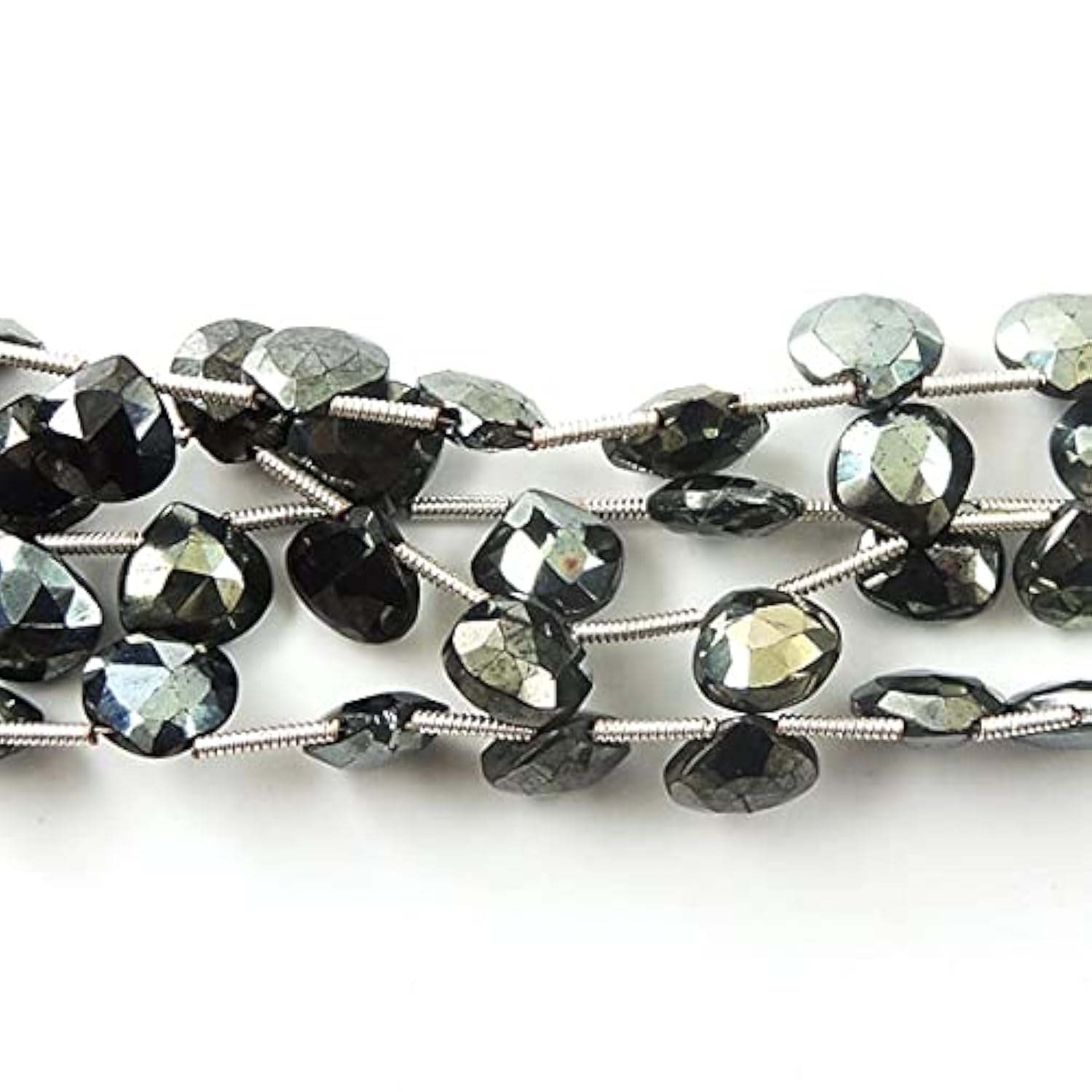 Spinelle noir naturel perles coeurs facettées LKBEADS briolettes 8-9mm DIY