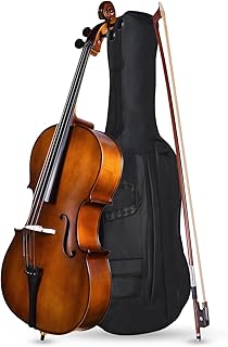 Kadence Full-Size Cello, Acoustic Cello Kit with Portable Bag, Bow, Bridge, Rosin.