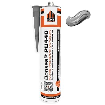 DCP Donseal PU440 Polyurethane Concrete Sealant 1 Pack Non-Sag Concrete Caulk for Joints, Walls, Sidewalk, and Foundation, 10.1 fl. oz. Cartridge Grey