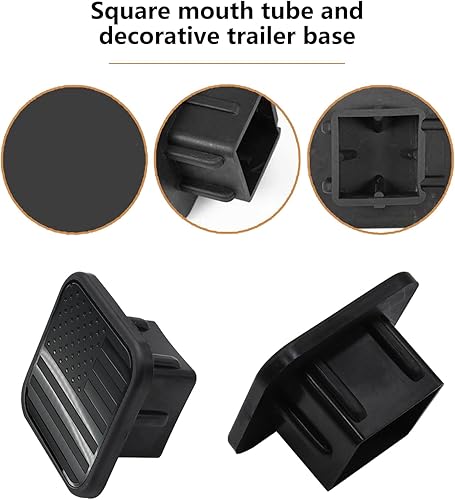 Miniatura 9 de Paquete de 1 cubierta cuadrada de protección bucal para tracción, tapón antipolvo con gancho de remolque, tapón de goma para enganche de remolque,