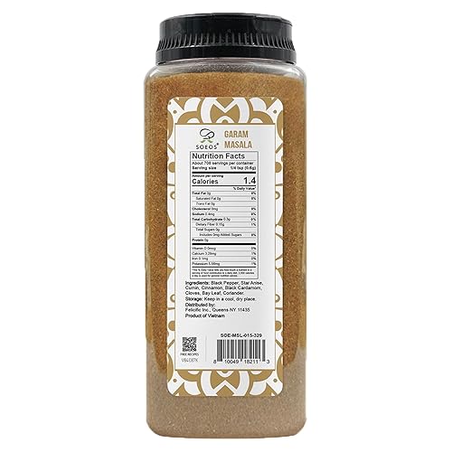 Miniatura 2 de Soeos Garam Masala 12 onzas, mezcla india de 10 especias, mezcla totalmente natural, sin sal, vegano, sin colores, apto para gluten, sin OMG,