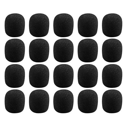 iplusmile 40PCS マイクスポンジ ピンマイク スポンジ 風防 マイク ヘッドセット 厚 水洗い可能 雑音防止 汎用品 内径5mm/8mm/13mm 40個入り 黒(内径5mm)