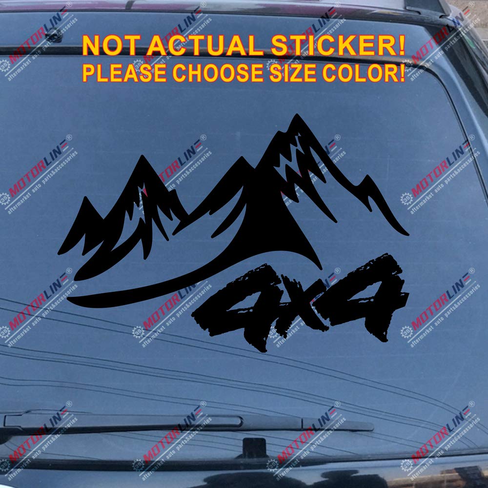 3S MOTORLINE 2 Adesivi Auto Vinile 6'' 4x4 - Decalcomanie Nere E Rosse Fuoristrada Con Montagne - Finitura Opaca